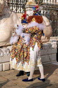 I figuranti del carnevale di Venezia davanti all'Arsenale di Venezia