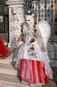 I figuranti del carnevale di Venezia davanti all'Arsenale di Venezia