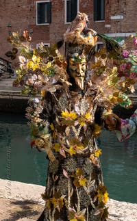 I figuranti del carnevale di Venezia davanti all'Arsenale di Venezia