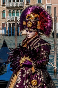 Costumi del Carnevale di Venezia davanti alla Madonna della Salute.