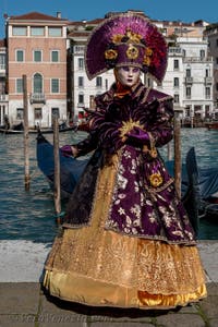 Costumi del Carnevale di Venezia davanti alla Madonna della Salute.