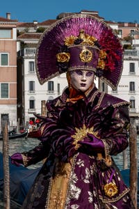 Costumi del Carnevale di Venezia davanti alla Madonna della Salute.