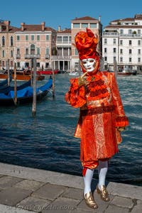 Costumi del Carnevale di Venezia davanti alla Madonna della Salute.