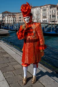 Costumi del Carnevale di Venezia davanti alla Madonna della Salute.