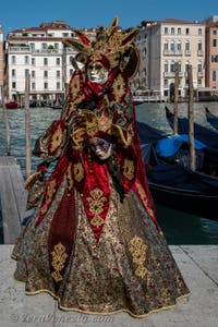 Costumi del Carnevale di Venezia davanti alla Madonna della Salute.