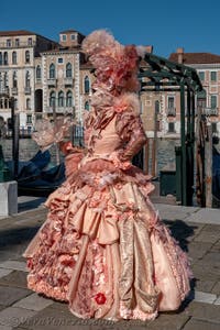 Costumi del Carnevale di Venezia davanti alla Madonna della Salute.