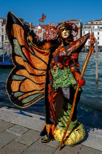 Costumi del Carnevale di Venezia davanti alla Madonna della Salute.