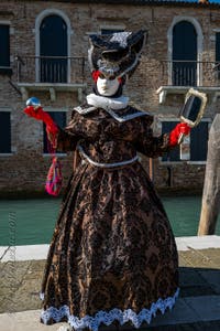 Costumi del Carnevale di Venezia davanti alla Madonna della Salute.