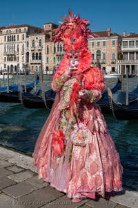 Costumi del Carnevale di Venezia davanti alla Madonna della Salute.