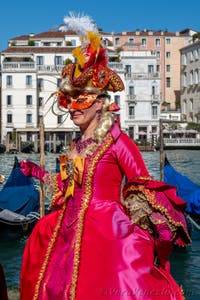 Costumi del Carnevale di Venezia davanti alla Madonna della Salute.