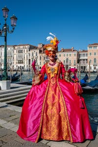 Costumi del Carnevale di Venezia davanti alla Madonna della Salute.