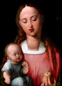 Albrecht Dürer, Madonna con Bambino o Madonna della Pera, alla Galleria degli Uffizi a Firenze in Italia
