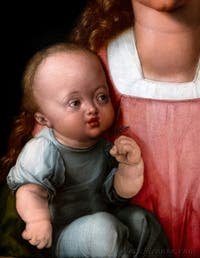 Albrecht Dürer, Madonna con Bambino o Madonna della Pera, alla Galleria degli Uffizi a Firenze in Italia