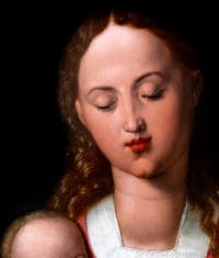 Albrecht Dürer, Madonna con Bambino o Madonna della Pera, alla Galleria degli Uffizi a Firenze in Italia