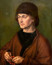 Albrecht Dürer, Ritratto del padre dell'artista, olio su tavola, 1490, agli Uffizi, Firenze, Italia
