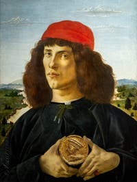 Sandro Botticelli, Ritratto di il Giovane con medaglia, 1475, Galleria degli Uffizi, Firenze, Italia