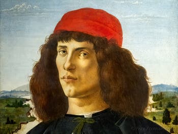 Sandro Botticelli, Ritratto di il Giovane con medaglia, 1475, Galleria degli Uffizi, Firenze, Italia