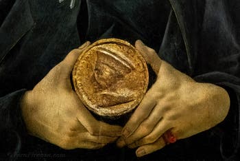 Sandro Botticelli, Ritratto di il Giovane con medaglia, 1475, Galleria degli Uffizi, Firenze, Italia