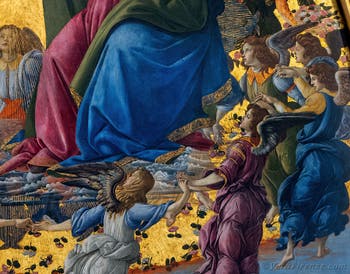 Sandro Botticelli, Incoronazione della Vergine, San Giovanni Evangelista, Sant'Agostino, San Girolamo e Sant'Eloro, 1490, Galleria degli Uffizi, Firenze, Italia