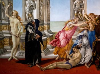 Sandro Botticelli, La Calunnia, 1495-1497, Galleria degli Uffizi, Firenze, Italia