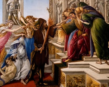 Sandro Botticelli, La Calunnia, 1495-1497, Galleria degli Uffizi, Firenze, Italia