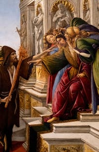 Sandro Botticelli, La Calunnia, 1495-1497, Galleria degli Uffizi, Firenze, Italia