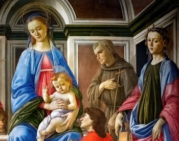 Sandro Botticelli, Madonna con Bambino e Santa Maria Maddalena, Galleria degli Uffizi, Firenze, Italia