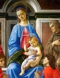 Sandro Botticelli, Madonna con Bambino e Santa Maria Maddalena, Galleria degli Uffizi, Firenze, Italia