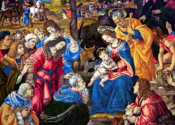 Filippino Lippi, Adorazione dei Magi, 1496, Galleria degli Uffizi a Firenze, Italia