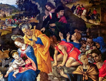 Filippino Lippi, Adorazione dei Magi, 1496, Galleria degli Uffizi a Firenze, Italia
