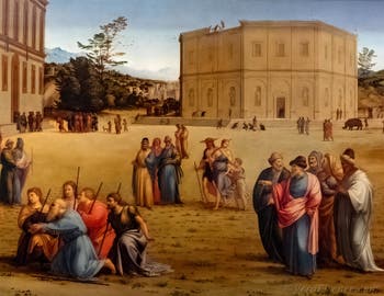 Francesco Granacci, Giuseppe presenta il padre e i fratelli al faraone, 1515, Galleria degli Uffizi a Firenze, Italia