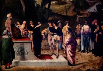 Giorgione, La prova del fuoco di Mosè, 1496-1502, Galleria degli Uffizi, Firenze, Italia