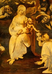 Leonardo da Vinci, Adorazione dei Magi, Galleria degli Uffizi, Firenze, Italia