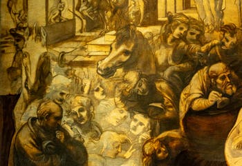 Leonardo da Vinci, Adorazione dei Magi, Galleria degli Uffizi, Firenze, Italia