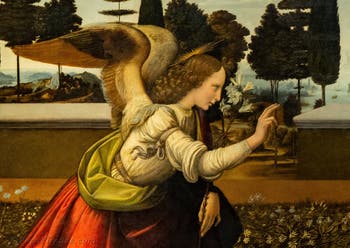 Leonardo da Vinci, Annunciazione, 1472, Galleria degli Uffizi, Firenze, Italia