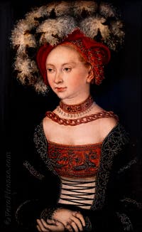 Lukas Cranach, Ritratto di donna, alla Galleria degli Uffizi a Firenze in Italia