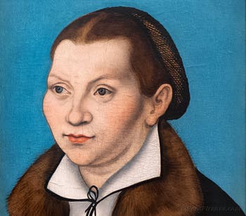 Lukas Cranach il Vecchio, Katharina Von Bora, moglie di Martin Lutero, 1529, alla Galleria degli Uffizi a Firenze in Italia
