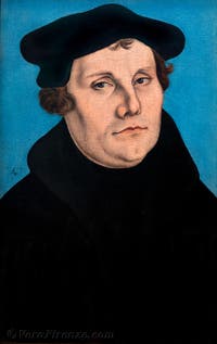 Lukas Cranach il Vecchio, Martin Lutero, 1529, alla Galleria degli Uffizi a Firenze in Italia