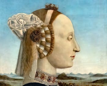 Pierro della Francesca, Battista Sforza, 1465-1472, alla Galleria degli Uffizi a Firenze in Italia