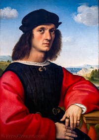 Raffaello, Ritratto di Agnolo Doni, 1504-1505, Galleria degli Uffizi a Firenze, Italia