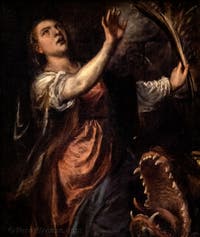 Tiziano, Santa Margherita e il drago, 1565-1570, Galleria degli Uffizi, Firenze, Italia