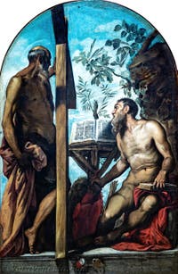 Tintoretto, San Girolamo e Sant'Andrea, alle Gallerie dell'Accademia di Venezia, in Italia