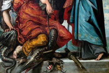 Tintoretto, San Luigi, San Giorgio e la principessa Santa Margherita di Antiochia, alle Gallerie dell'Accademia di Venezia, in Italia