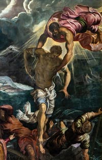 Tintoretto, San Marco salva un saraceno dal naufragio, alle Gallerie dell'Accademia di Venezia, in Italia