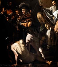 Caravaggio, le sette opere di misericordia, Pio Monte della Misericordia a Napoli, in Italia