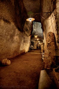Il tunnel e le sale della Galleria Borbonica, il tunnel dei Borboni a Napoli, in Italia
