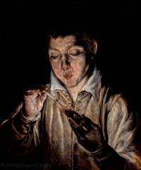 El Greco, El Soplón, il Giovane che soffia su un tizzone, Museo di Capodimonte a Napoli, in Italia