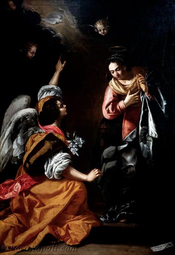Artemisia Gentileschi, L'Annunciazione, Museo di Capodimonte a Napoli, in Italia