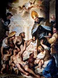 Luca Giordano, L'elemosina di San Tommaso da Villanova, Museo di Capodimonte a Napoli, in Italia