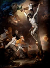 Luca Giordano, I santi patroni di Napoli venerano il crocifisso, Museo di Capodimonte a Napoli, in Italia